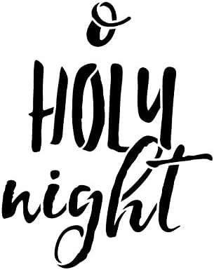 Ivana's O Holy Night Stencil | Rustic Cursive Christmas Carol Word Art - Mini 4 x 5-inch Reusable Mylar Template | Painting, Chalk, Mixed Media | Use for Journaling, DIY Home Decor - STCL1399_1 - Image 3