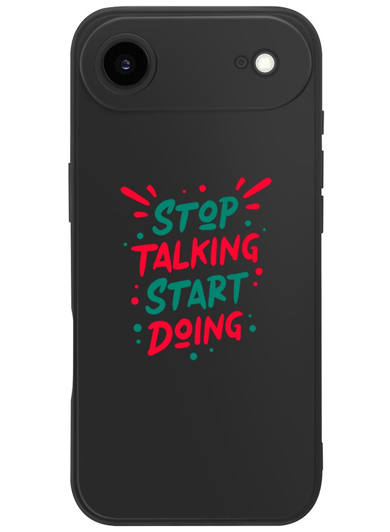 Theodor Protective Slim Fit Case Liquid Silicone Cover with Full Body Protection Anti-Scratch Shockproof Case For Apple iPhone 17 Air (Black) stop talking - Image 1