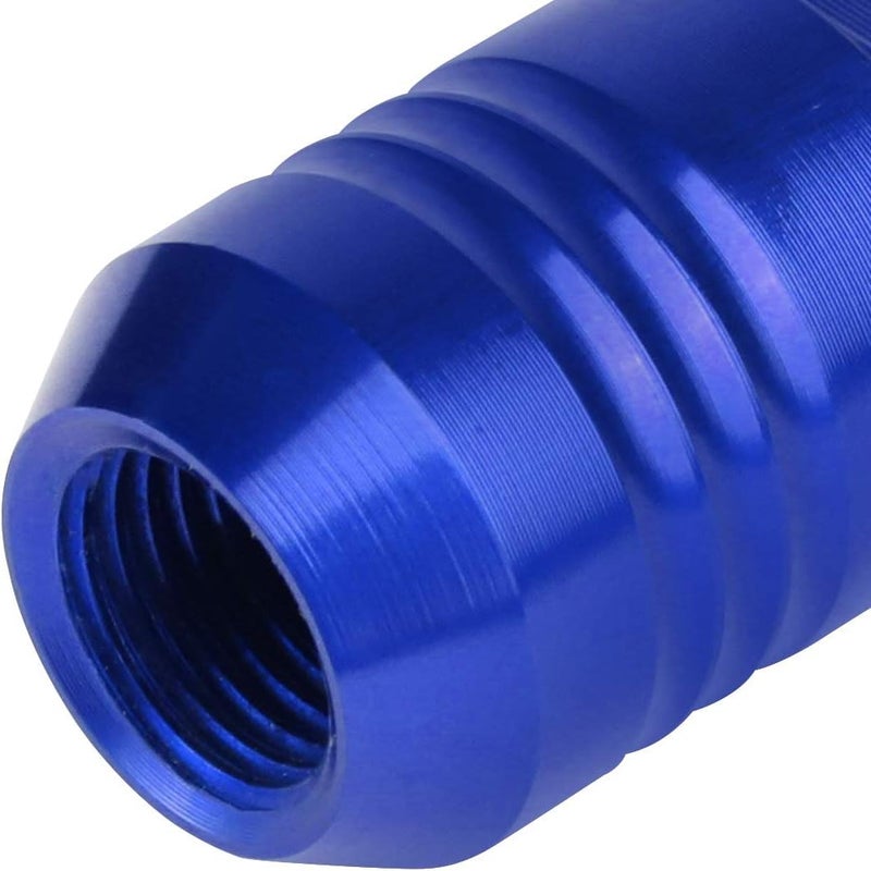 J2 Engineering DNA MOTORING J2 Engineering 20Pcs M12 x 1.25 7075-T6 Aluminum 50mm Close-End Lug Nut with Socket Adapter Key (Blue) - Image 4