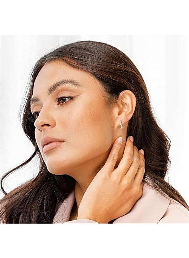 PAVOI 14K Gold Plated 925 Sterling Silver Post Twisted Huggie Earring | Women's Mini Hoop Earrings - Image 2