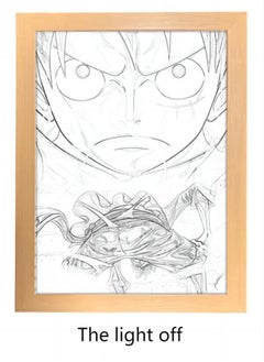 TNGames One Piece :Monkey D. Luffy Light Painting Decorative Table Lamps Night Light Anime Sketch Ideas USB Model 23*17cm  - Image 2