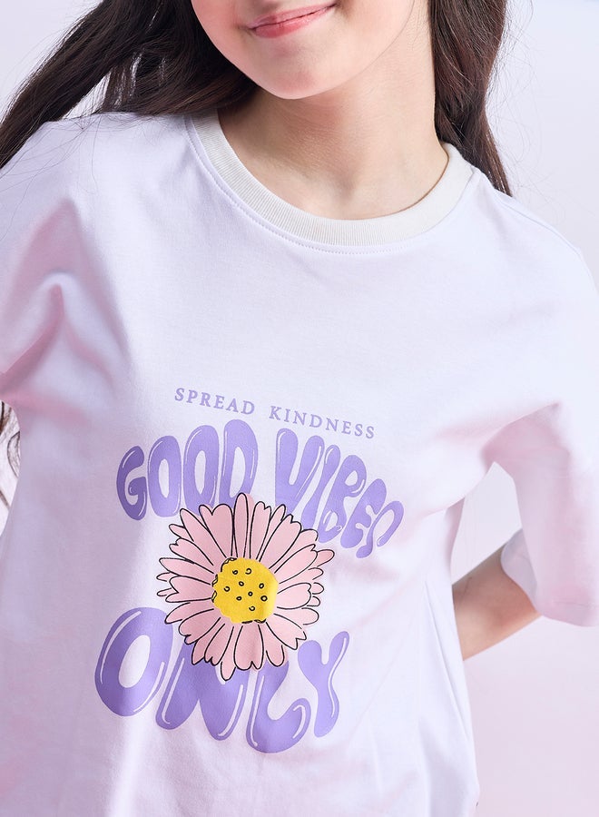 Stylo Bug Girls Lilac Floral Print T-Shirt - Image 4
