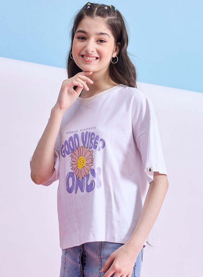 Stylo Bug Girls Lilac Floral Print T-Shirt - Image 5