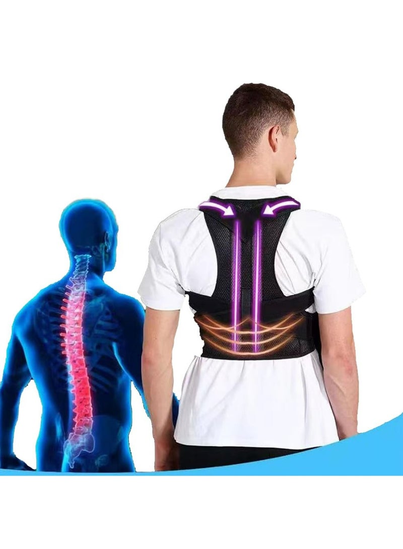 أوللاي حزام دعم الظهر ومصحح الموقف للرجال - كورسيت قطني العظام ودعم العمود الفقري للتخفيف من الألم ومواءمة الموقف ودعم الظهر - Image 4