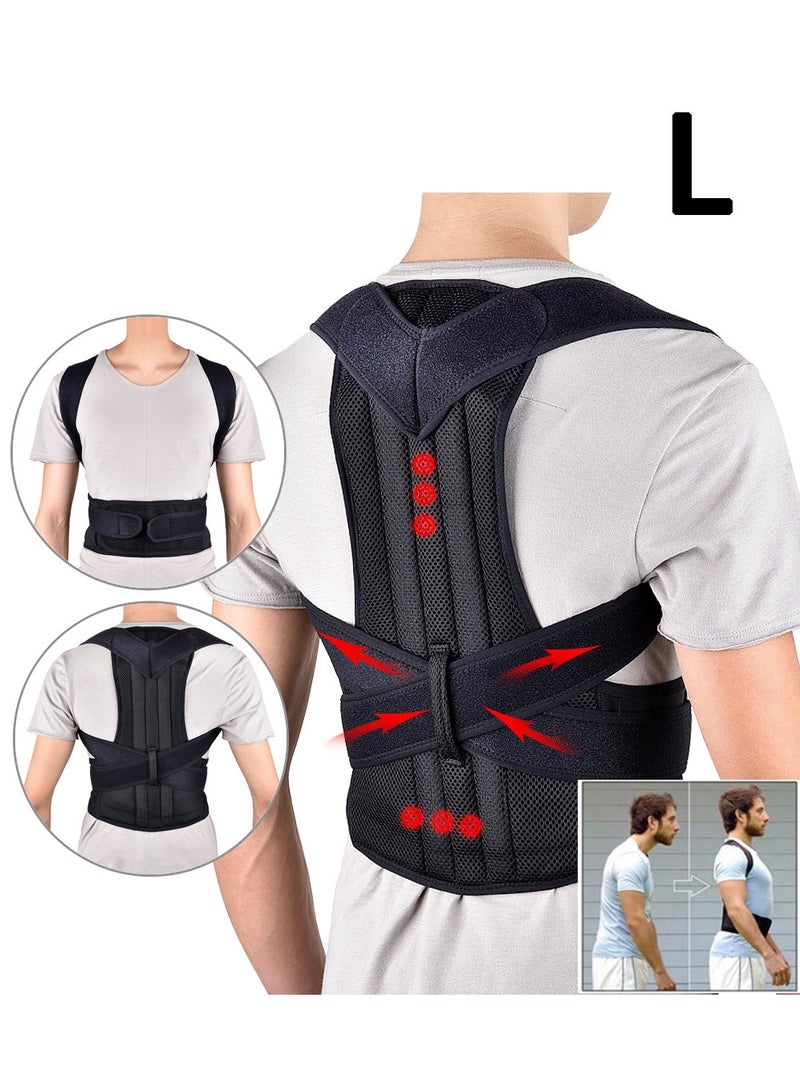 أوللاي حزام دعم الظهر ومصحح الموقف للرجال - كورسيت قطني العظام ودعم العمود الفقري للتخفيف من الألم ومواءمة الموقف ودعم الظهر - Image 1