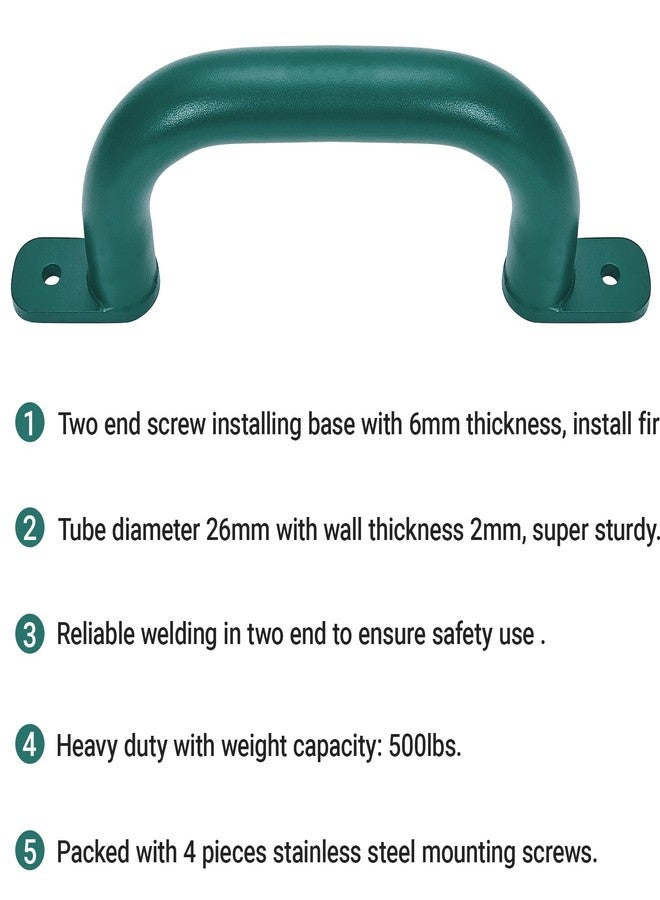 Purife 2 Pack 10'' Playground Accessories Handles Green, Outdoor Playset Grab Handles, Swing Set Hardware Kit Handles, Kids Grab Bar for Playhouse,Treehouse, Jungle Gym - Image 3