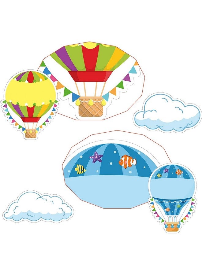 BeYumi 65Pcs Hot Air Balloon Cloud Classroom Bulletin Board Decoration Set Colorful Accents Cutouts Name Tags Labels Teacher Student Back To School Party Supplies For Elementary Preschool Kindergarten - Image 4