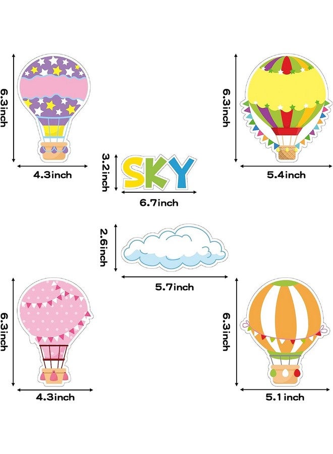 BeYumi 65Pcs Hot Air Balloon Cloud Classroom Bulletin Board Decoration Set Colorful Accents Cutouts Name Tags Labels Teacher Student Back To School Party Supplies For Elementary Preschool Kindergarten - Image 3