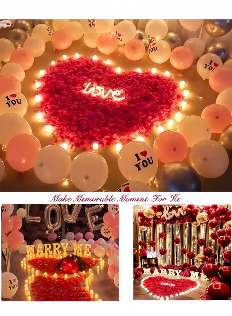 2000 PCS Artificial Rose Petals, 5x5 cm Fake Flower Petals, Romantic Decorations Special Night Set for Valentine's Day, Wedding Anniversary, Proposal, Event, Party, Table Decor, Dark Red - Image 2