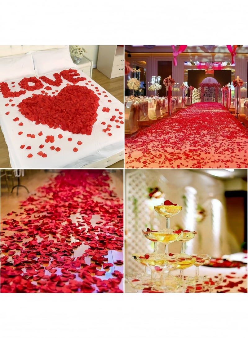 2000 PCS Artificial Rose Petals, 5x5 cm Fake Flower Petals, Romantic Decorations Special Night Set for Valentine's Day, Wedding Anniversary, Proposal, Event, Party, Table Decor, Dark Red - Image 4