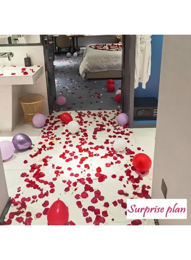 2000 PCS Artificial Rose Petals, 5x5 cm Fake Flower Petals, Romantic Decorations Special Night Set for Valentine's Day, Wedding Anniversary, Proposal, Event, Party, Table Decor, Dark Red - Image 5