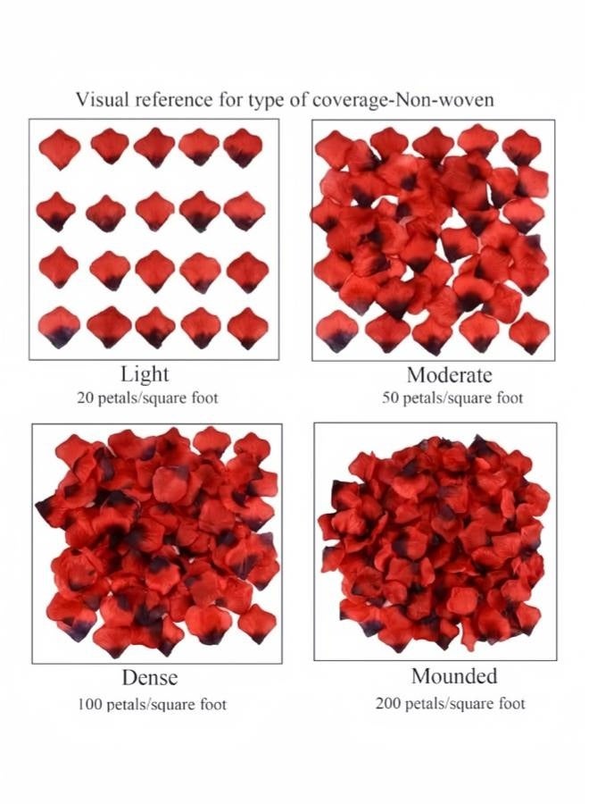 2000 PCS Artificial Rose Petals, 5x5 cm Fake Flower Petals, Romantic Decorations Special Night Set for Valentine's Day, Wedding Anniversary, Proposal, Event, Party, Table Decor, Dark Red - Image 3