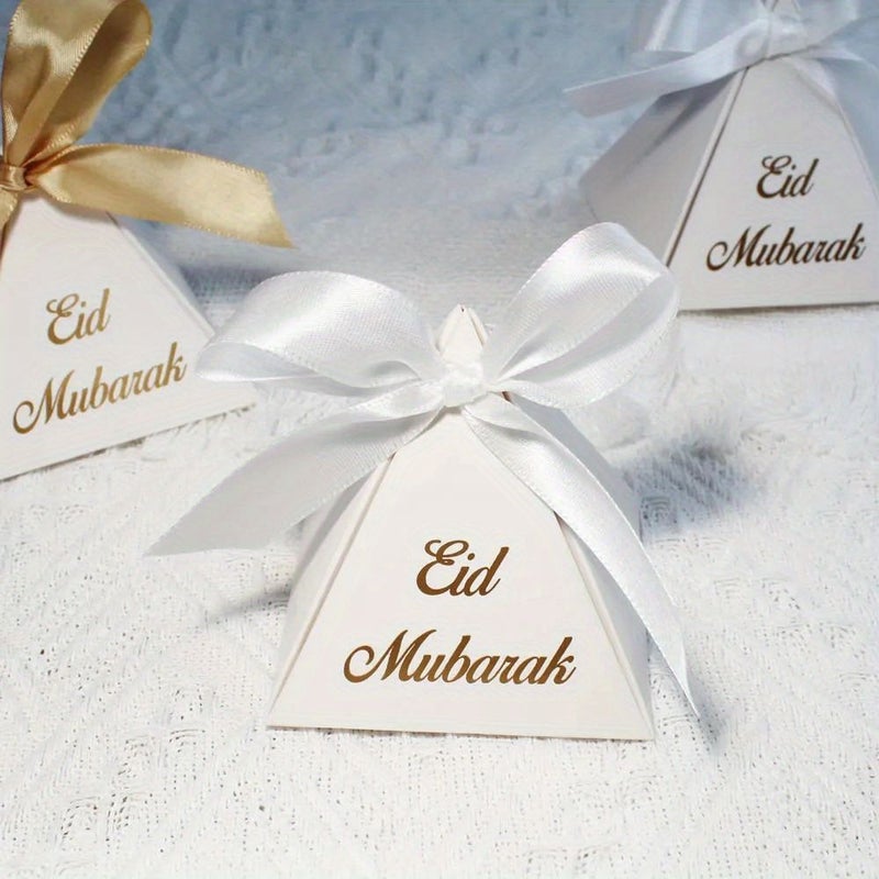 Elegant 10pcs Eid Gift Boxes White Islamic Party Favors for Ramadan Celebrations - Image 1