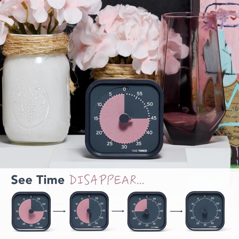 Time Timer MOD Home - Metallic Series - Individual Sized 60 Minute Visual Countdown Timer for ADHD, Adults, Students, and Pomodoro with Silent Operation (Metallic Storm) - Image 4