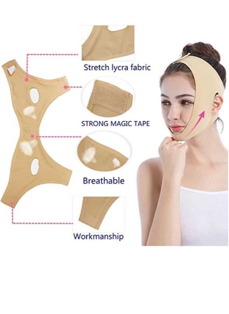 The v-shaped double chin lift mask is distinctively reusable and easy to use, preventing sagging from the sides with effective pressure for facial lines.