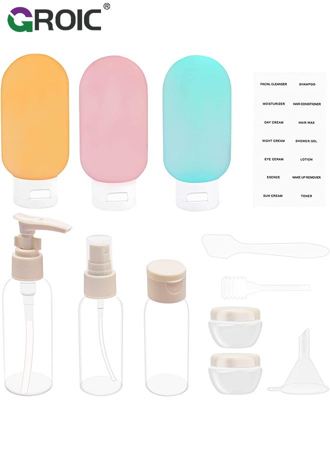 GROIC 11 Pack Travel Bottles Set for Toiletries,Travel Containers for Toiletries, Refillable Bottle Set Spray Lotion Shampoo Shower Gel Cosmetic Empty Liquid Container,Portable Travel Makeup Tool - Image 2