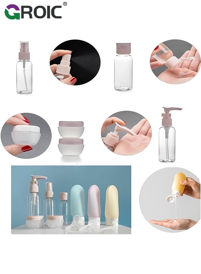 GROIC 11 Pack Travel Bottles Set for Toiletries,Travel Containers for Toiletries, Refillable Bottle Set Spray Lotion Shampoo Shower Gel Cosmetic Empty Liquid Container,Portable Travel Makeup Tool - Image 3