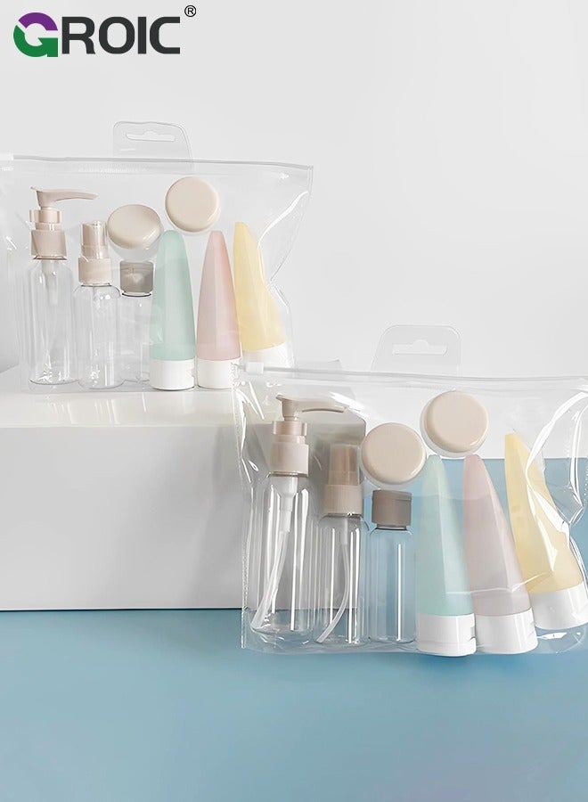 GROIC 11 Pack Travel Bottles Set for Toiletries,Travel Containers for Toiletries, Refillable Bottle Set Spray Lotion Shampoo Shower Gel Cosmetic Empty Liquid Container,Portable Travel Makeup Tool - Image 5