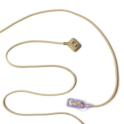 Globe Electric 22816 Designer Series 9ft Fabric Extension Cord, 3 Polarized Outlets, Right Angle Plug, 125 Volts, Gold - Image 4