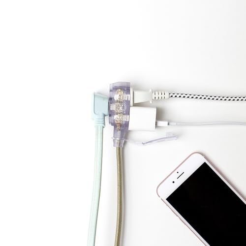 Globe Electric 22816 Designer Series 9ft Fabric Extension Cord, 3 Polarized Outlets, Right Angle Plug, 125 Volts, Gold - Image 2