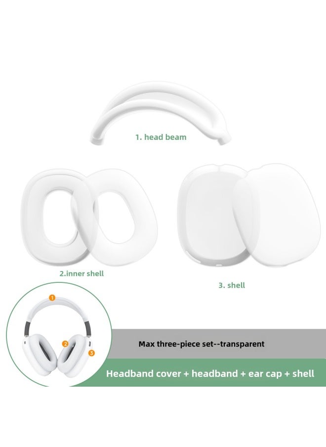 Generic - Digital Computer/bluetooth Headset Case/bluetooth Headset Shell Protective Cover For Airpods Pro-Color:max Three-piece Transparent (head Beam + Shell + Ear Cap)-Model:Applicable To Airpods Max - Image 1