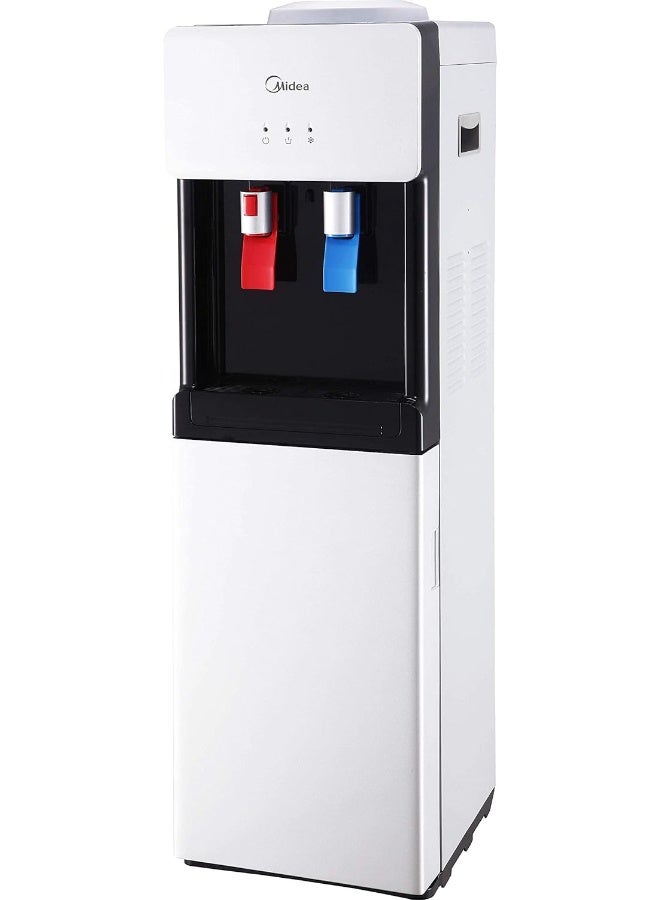 Midea Top Loading Water Dispenser, 3-taps Equipped with Hot Cold And Ambient Temperature, Floor Standing, Child Safety Lock, Ice Cold Technology, Best for Home, Kitchen & Office YL1675S-W White - Image 5