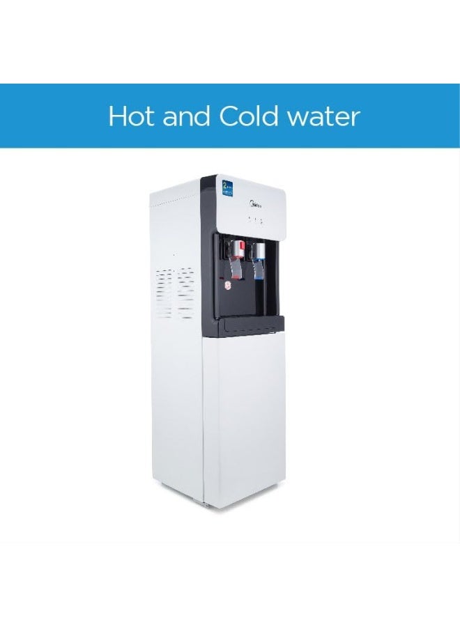 Midea Top Loading Water Dispenser, 3-taps Equipped with Hot Cold And Ambient Temperature, Floor Standing, Child Safety Lock, Ice Cold Technology, Best for Home, Kitchen & Office YL1675S-W White - Image 4