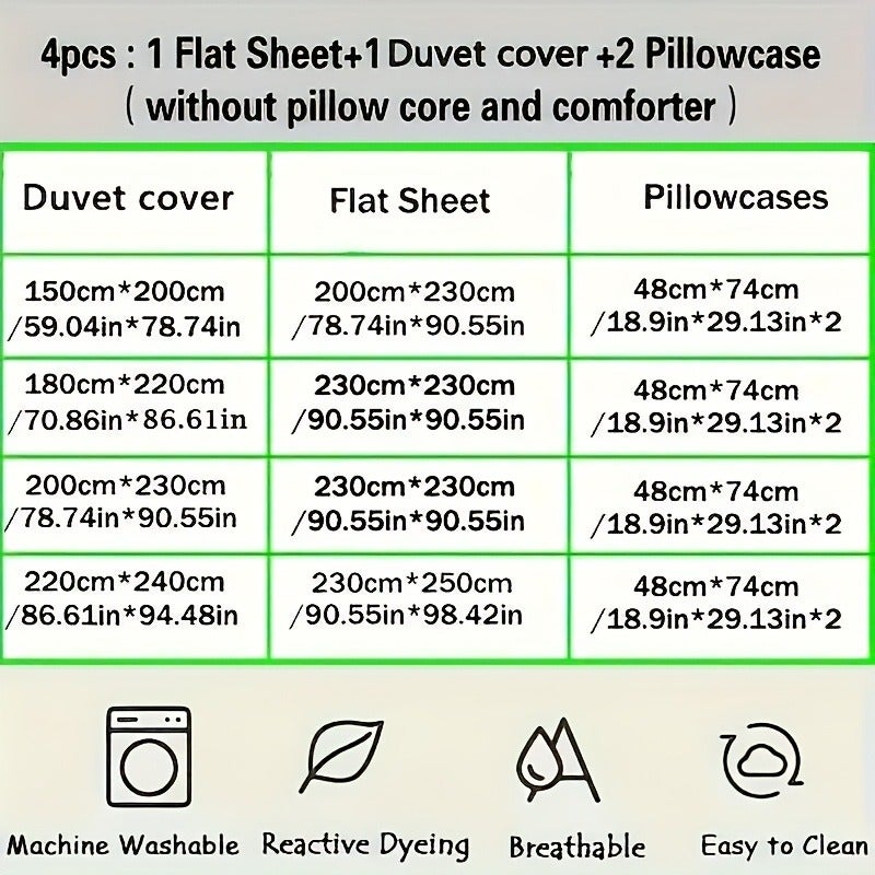 4pcs quilt set (1*quilt cover + 1*bed sheet + 2*pillowcases, excluding quilt core), black and white plaid printed bedding set, soft and comfortable four-season quilt cover, suitable for bedroom and guest room - Image 5