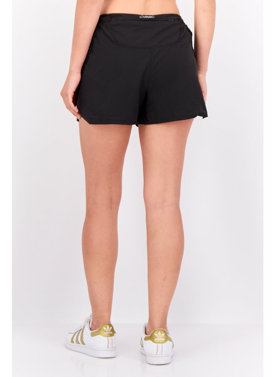 PUMA Women Sportswear Fit Drawstring Training Shorts, Black/White  - Image 2