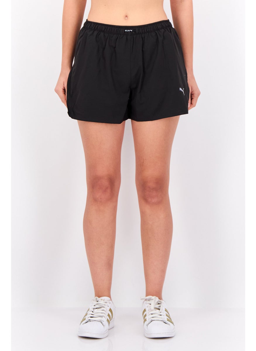 PUMA Women Sportswear Fit Drawstring Training Shorts, Black/White  - Image 1