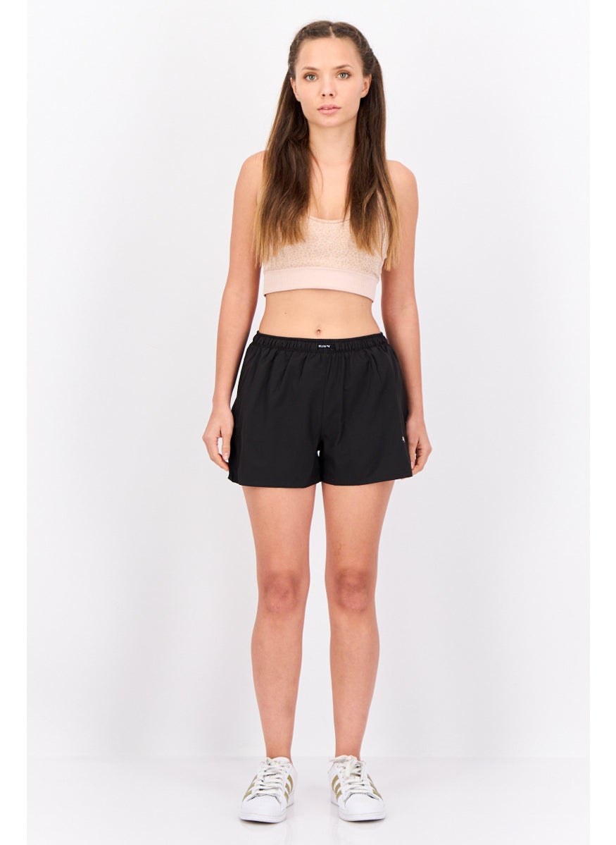 PUMA Women Sportswear Fit Drawstring Training Shorts, Black/White  - Image 3