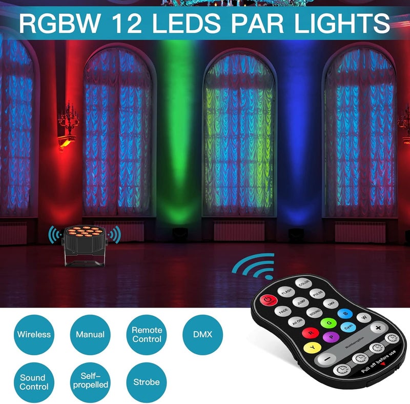 HOLDLAMP Rechargeable Par Lights, RGBW LED Uplights Battery Powered Stage Light, Par Can DJ Lights Sound Activated with Remote  DMX Control for Festival Party Event Wedding Bar. - Image 3