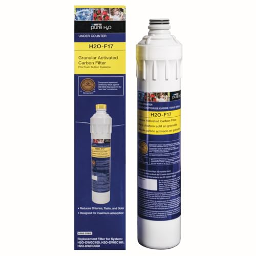 Watts Premier H2O-F17 Pure H2O GAC Carbon Filter Replacement for H2O-DWGC100, H2O-DWGC101, H2O-DWRO300 Under Counter Water Filtration Systems, Push Button Design - Image 3