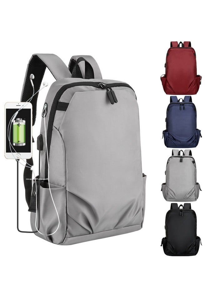 XiuWoo Backpack Water-repellent School Bag Casual Travel Backpack USB Anti-theft Computer Bag - Blue  - Image 3