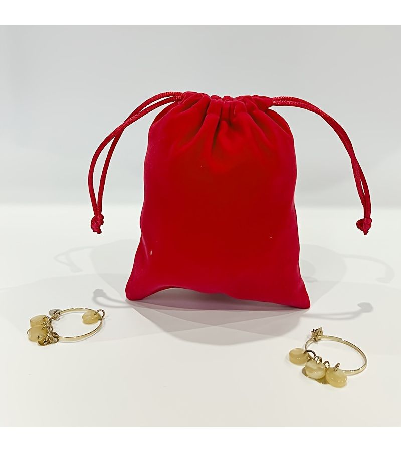 10pcs Plush Red Drawstring Bags for Jewelry Cosmetic Coin Storage Christmas Gift Organizer - Image 3