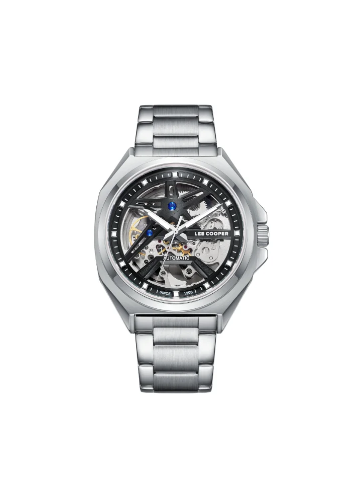 Lee Cooper Men's Automatic Display Watch With Silver Metal Strap - LC08097.330