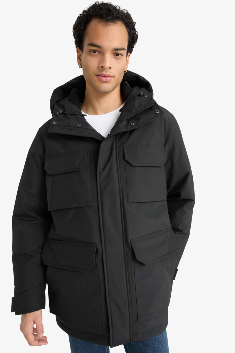 Waterproof Regular Fit Hooded Zippered Jacket