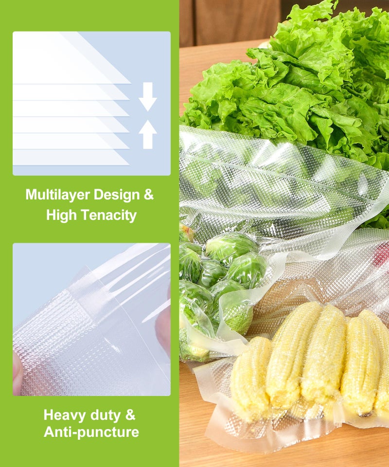 Bonsenkitchen [2025 Upgraded] Bonsenkitchen 3 Rolls 11" x 16' + 3 Rolls 8" x 16' Vacuum Sealer Bags for Food with a Color Box, Easy to Store, Commercial Grade, BPA Free, Great for Food Storage or Sous Vide, VB22 - Image 5