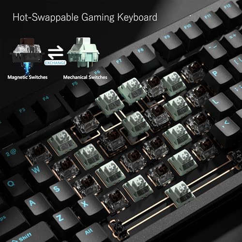 Womier SK75 TMR/HE Hall Effec Keyboard 75%, Wireless Mechanical Keyboard Rapid Trigger Custom Magnetic Switch Keyboards with 8000 Hz Hot Swap, BT/2.4G/USB-C with Mac Windows Linux (Aluminum) - Image 3