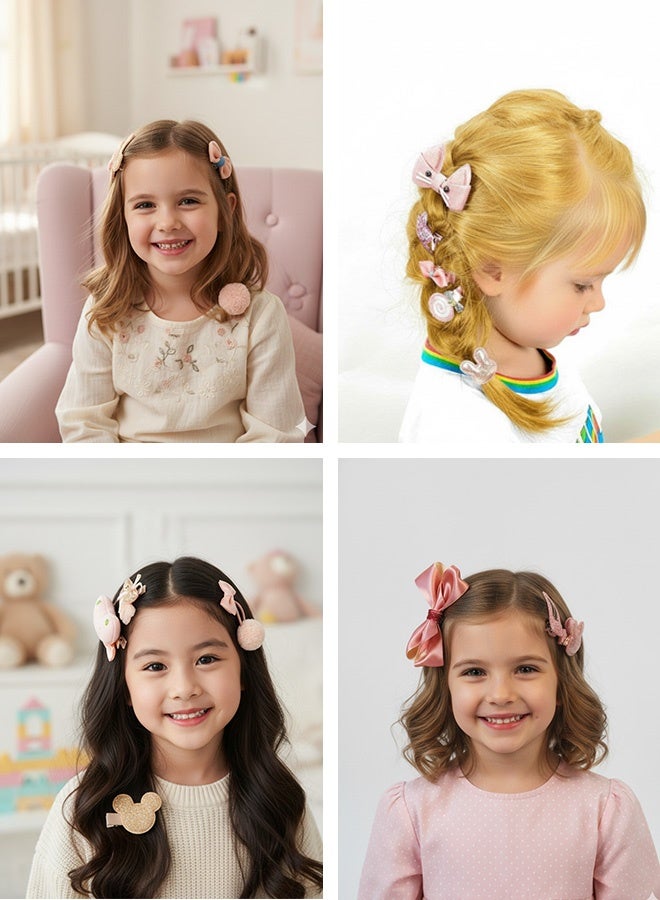 Sharpdo 18-Pieces Baby Girl Accessories, Baby Gifts Set with Flower Hair Ties and Hair Pins for Little Girls Birthday, Party, Daily Wear - Image 2