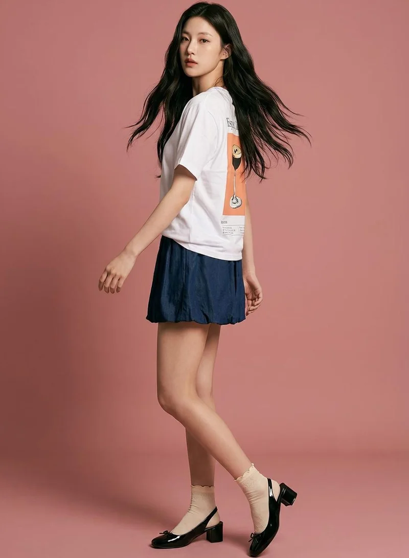 دينيس لينغو Women White 100% Cotton Printed Regular Fit T-Shirt