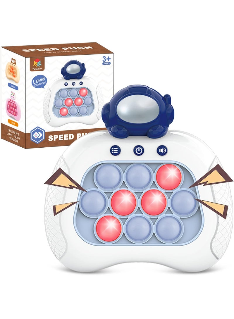 Fast Push Game, Handheld Game Console Fidget Toys Bubble Kids Game, Light up Push Game Kids Toys for Ages 3-12, Handheld Puzzle Game for Kids Gift for Boys Girls (Blue Astronaut)  - Image 1