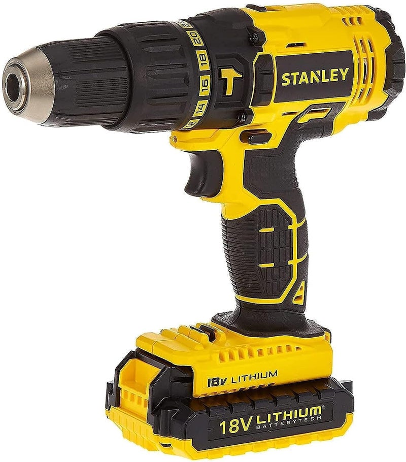 Stanley Cordless Hammer Drill With Kit Box, 18V, 1.5Ah Li-Ion Battery + Laser Distance Measure, 15M, Tlm50 - Sch20S2Kmea3-B5 - Image 1