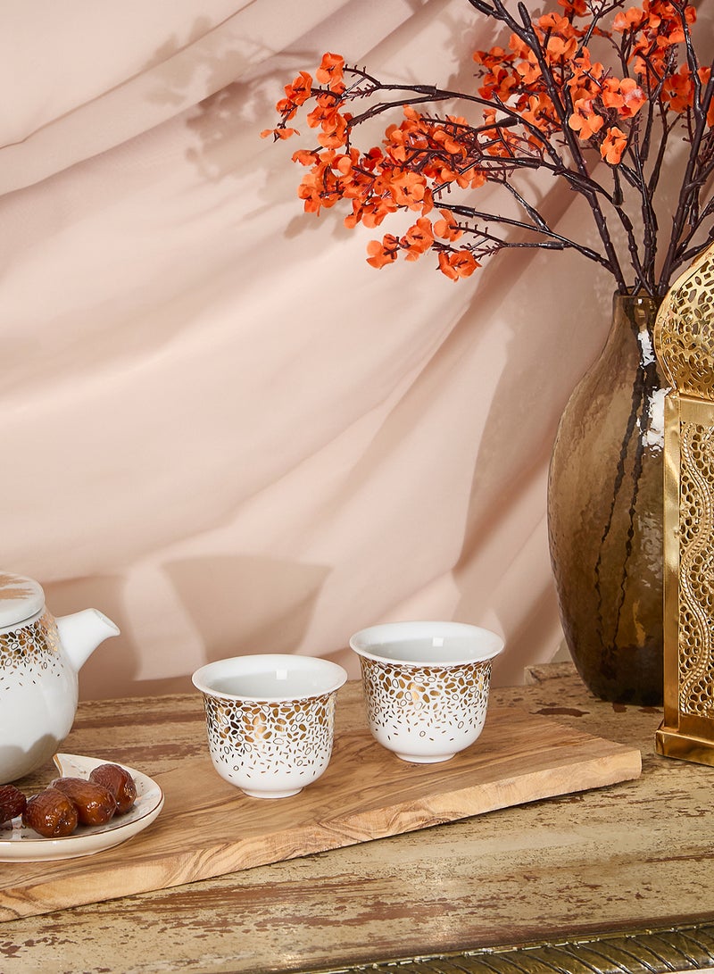 Silsal Tamrah Arabic Coffee Cups Dots Bottom Set Of 2 - Image 1