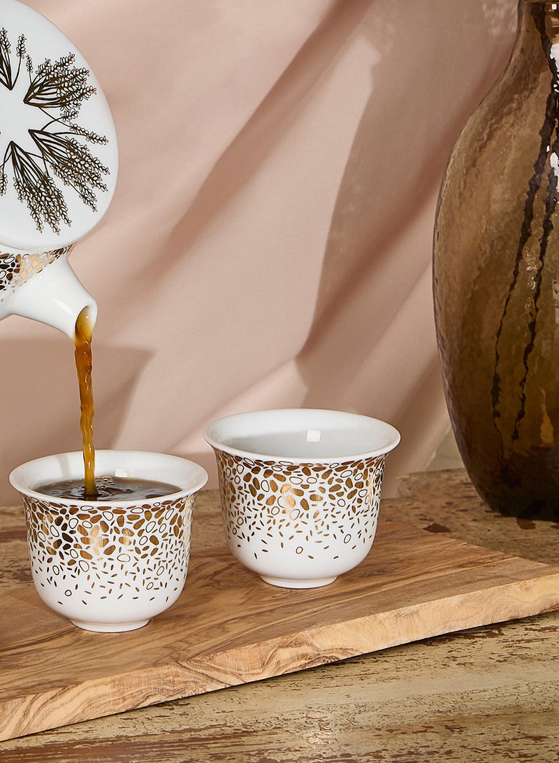 Silsal Tamrah Arabic Coffee Cups Dots Bottom Set Of 2 - Image 2