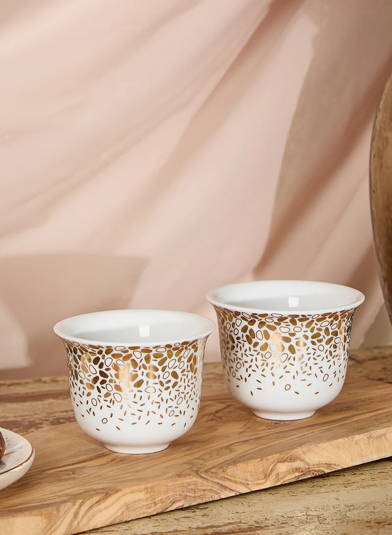 Silsal Tamrah Arabic Coffee Cups Dots Bottom Set Of 2