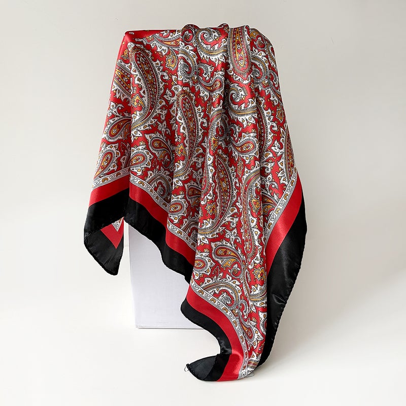 New 90cm Large Square Scarf, Printed Silk Scarf, Headscarf, Direct from Factory, Various Styles Wholesale, Export Dropshipping, Shein Labeling - Image 1