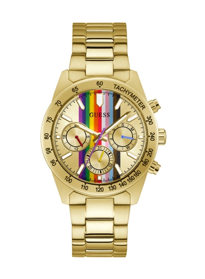 GUESS ساعة غس للرجال متعددة الألوان بلون الذهب الأصفر 42 مم GW0434G1