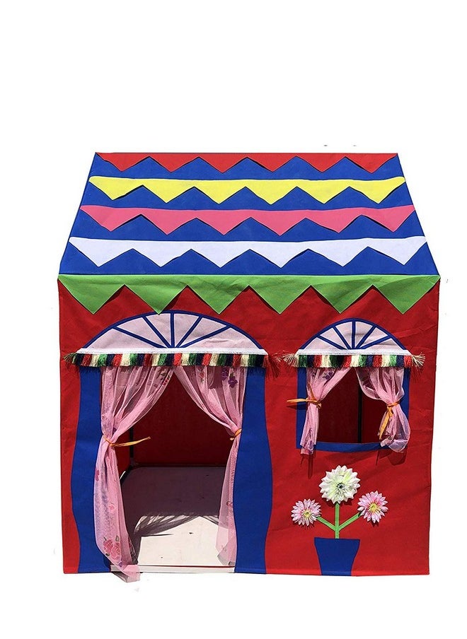 HomeCute Homecute Hut Type Play Tent House for Kids Toys for 2-12 Years Old Boys & Girls, Jumbo Size Play Tent House for Boys and Girls (Red-Blue)  - Image 3
