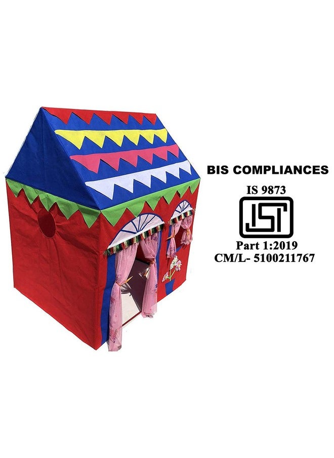 HomeCute Homecute Hut Type Play Tent House for Kids Toys for 2-12 Years Old Boys & Girls, Jumbo Size Play Tent House for Boys and Girls (Red-Blue)  - Image 2